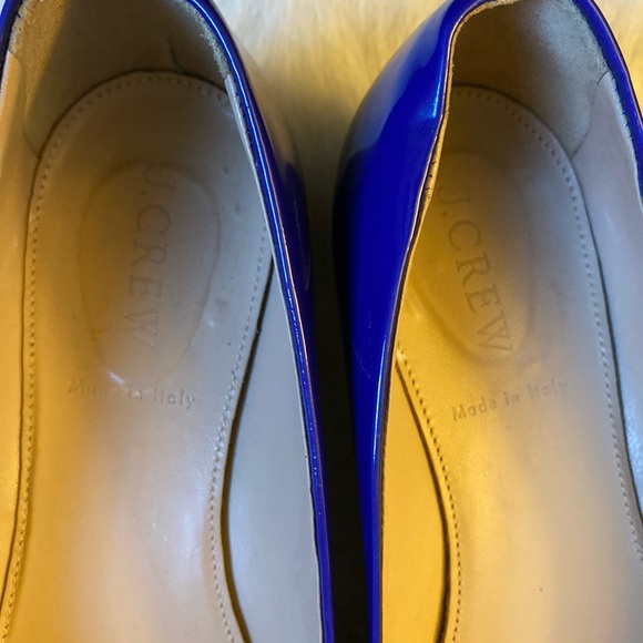 J Crew patent cobalt blue low heels - Picture 6 of 8